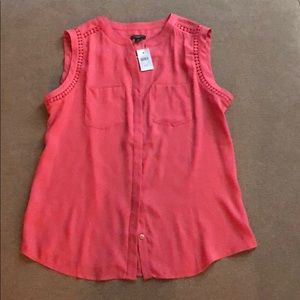 NWT Ann Taylor Loft pink sleeveless blouse